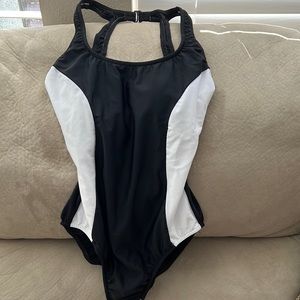 Brand new black & white one piece tank swim suit